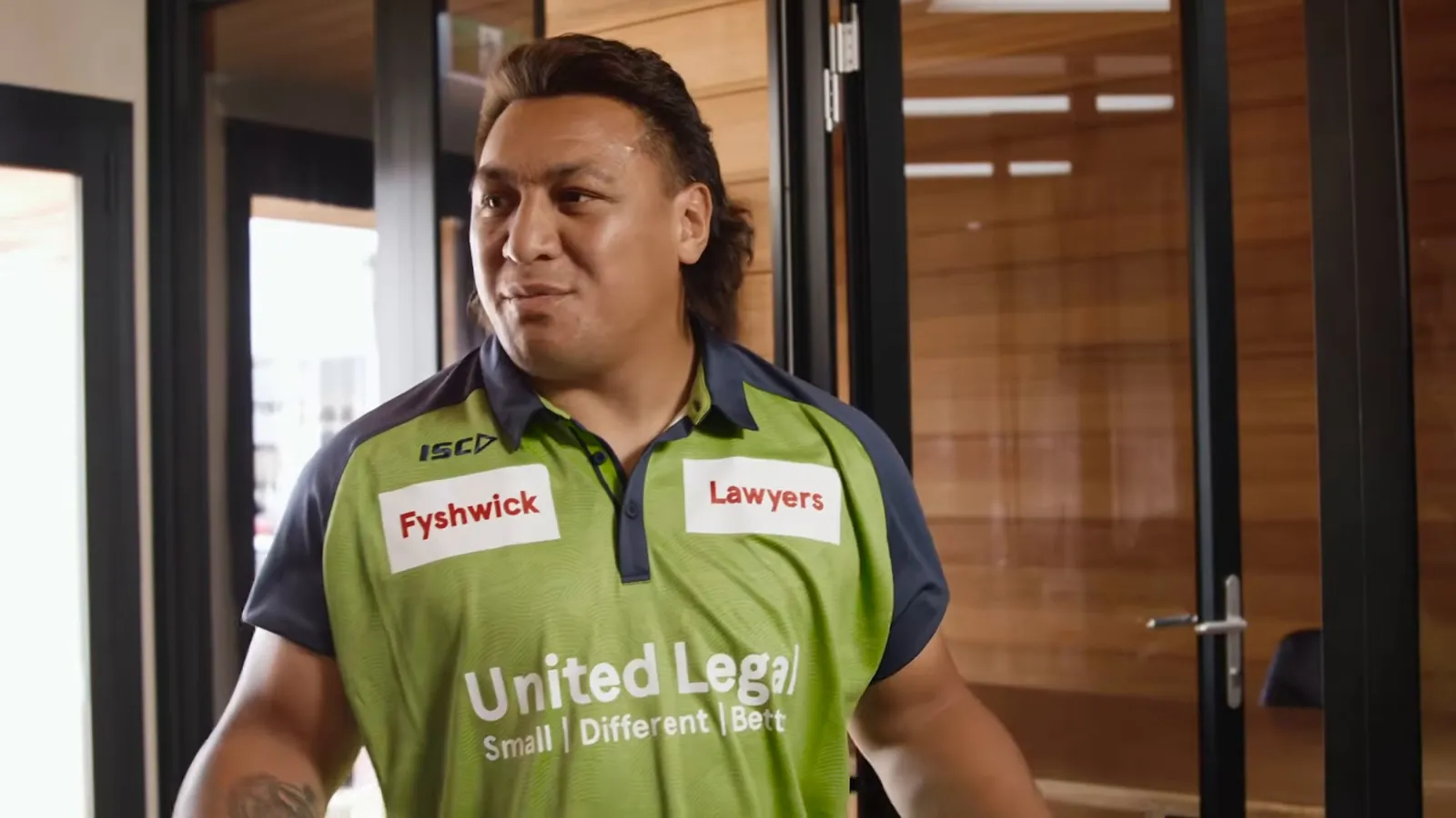 Josh Papalii in the United Legal office in Fyshwick, Canberra