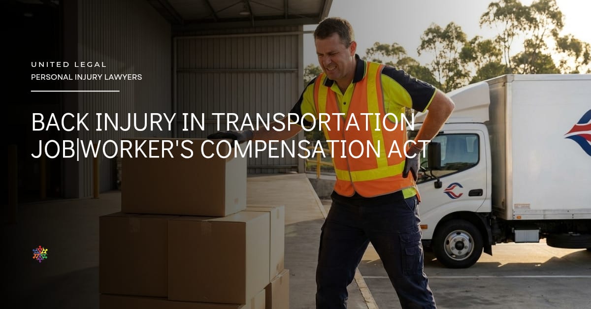 Back injury in transportation job experienced by an ACT truck driver