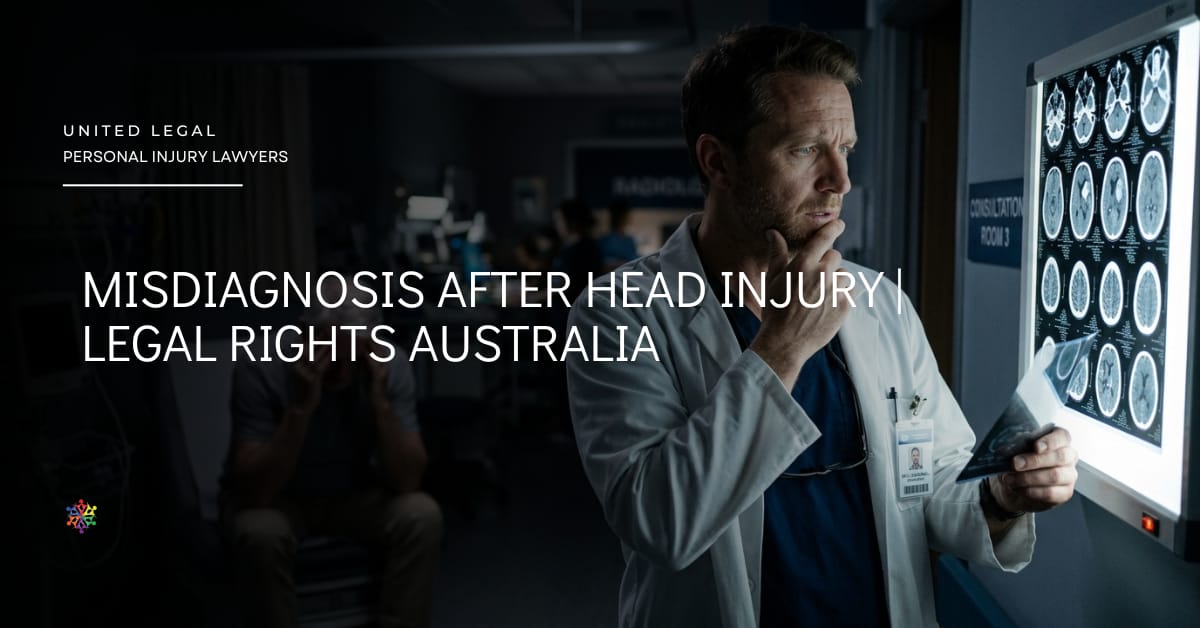 Misdiagnosis After Head Injury in Australia with doctor reviewing a brain CT scan.