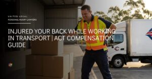 Back injury in transportation job experienced by an ACT truck driver